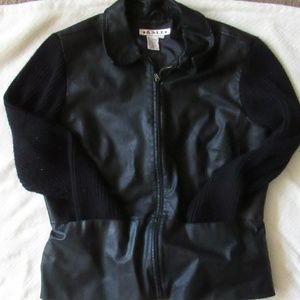 A.M.I Black Leather Jacket